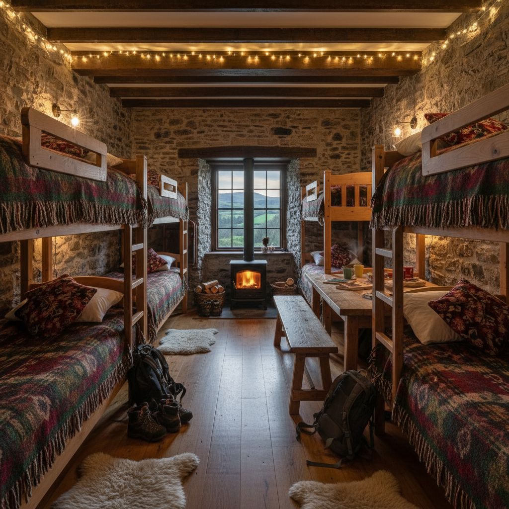 Inside Sleeping Giant Bunkhouse — comfortable dormitory accommodation in the Brecon Beacons